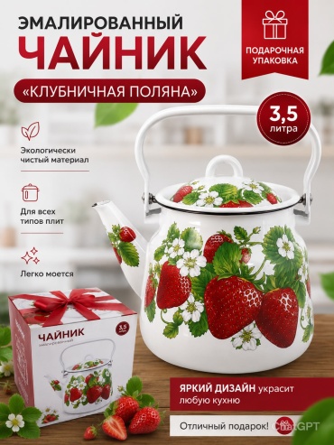 СтальЭмаль чайник 1с26Д 3.5 л, сталь