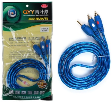 Кабель QYY 3.5 mm jack - 6.35 mm jack 1.5 м
