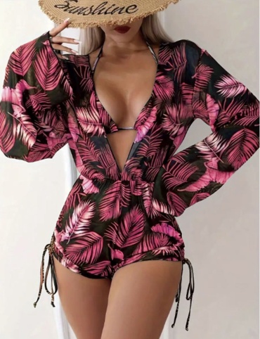 Купальник раздельный Tropicanka черный, розовый