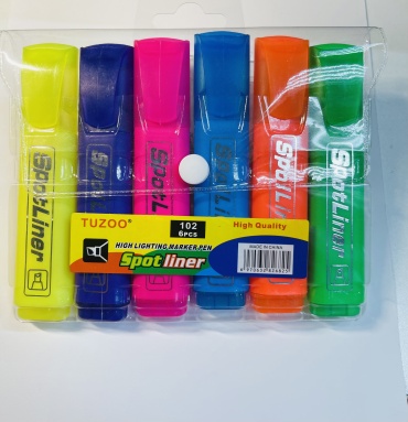 Маркер TUZOO SportLiner, 6 шт, 5 мм, мультиколор