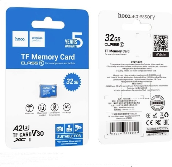 Карта памяти Hoco microSD V30 32 Гб