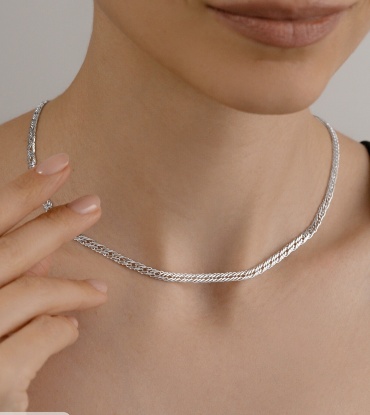 ASAL SILVER 810905 длина 50 см, вес 7.8 г серебро, плетение тройной ромб