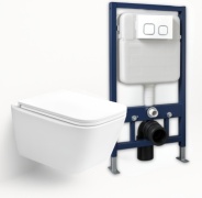 Crapper&Co унитаз с инсталляцией Cetus Y-Bold Geometry White 7005, санфарфор