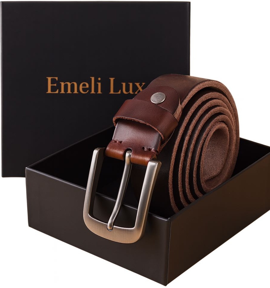 Ремень Emeli lux натуральная кожа 125 см коричневый