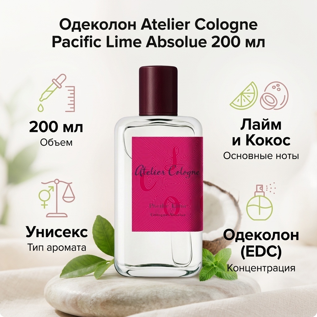 Atelier Cologne Pacific Lime Absolue одеколон EDC 200 мл, унисекс