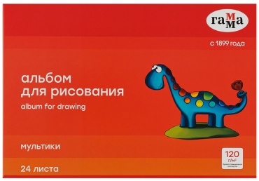 Альбом Гамма для рисования 24л., А4, на скрепке Гамма "Мультики", 120г/м2 A4 24 листа