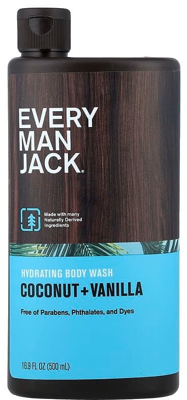 Every Man Jack увлажняющий гель для душа, кокос и ваниль, 500 мл гель 500 мл