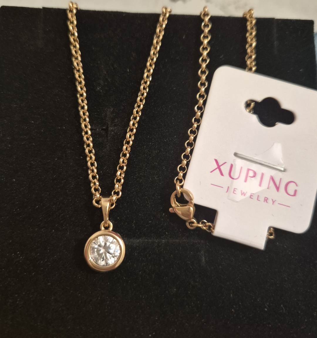 Xuping Jewelry длина 45 см нержавеющая сталь, медицинская сталь, медицинское золото, фианит