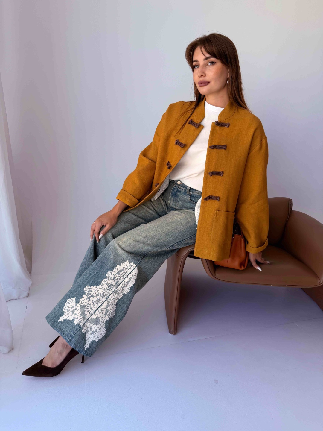 Джинсы прямые Philia loft голубой