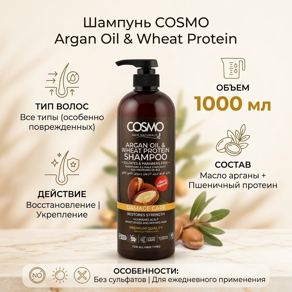 Cosmo Gentle Daily Care шампунь 1000 мл
