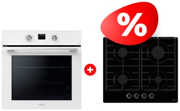 Haier HOQ-K4AAN3WB белый + варочная поверхность Haier HHX-G64CNB