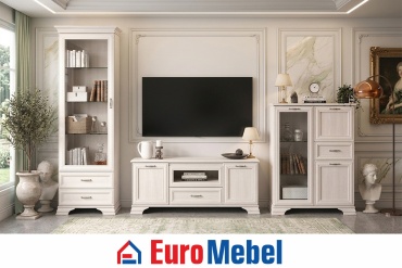 Комплект для гостиной Euromebel Тиффани, 00078706, слоновая кость, бежевый