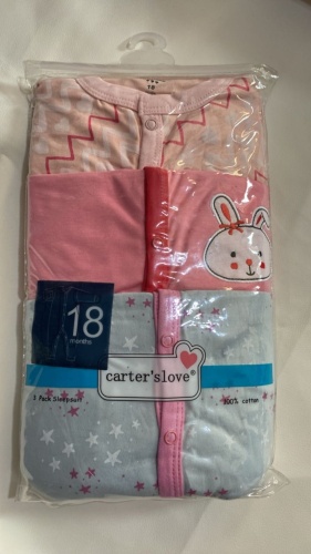Слип carters love голубой, розовый
