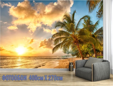 Room Art KZ фотообои пальмы море luxe 4.0, основа флизелин (2.7x4 м)