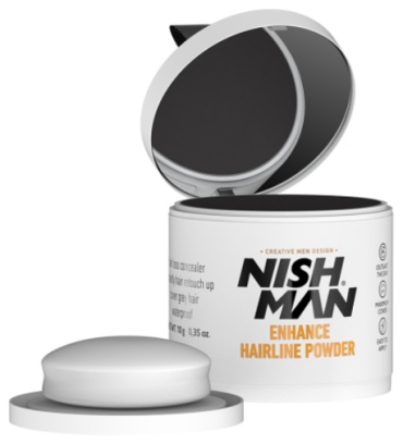 NISHMAN Enhance Hairline Powder - Black Черный пудра для маскировки залысин 10 мл
