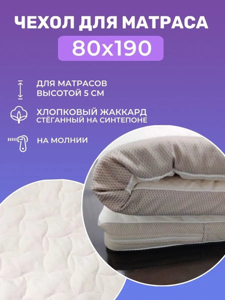 Vento наматрасник на резинке 137708245 80x190, жаккард