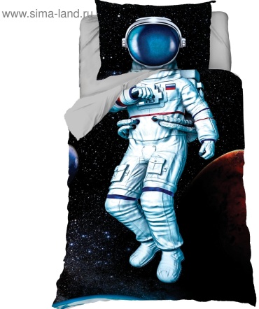 Комплект Этель Astronaut 1.5-спальный бязь, 1 наволочка: 50x70 см