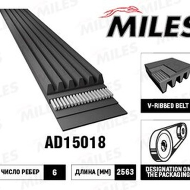 MILES ремень поликлиновый AD15018