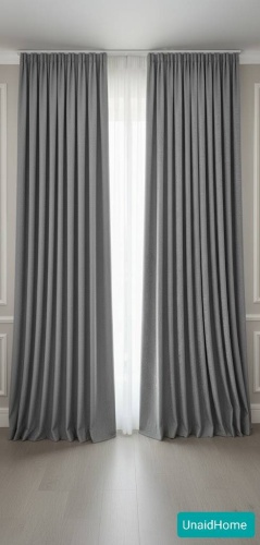 Портьеры UnaidHome 250x275 см 2 шт, шенилл, серый