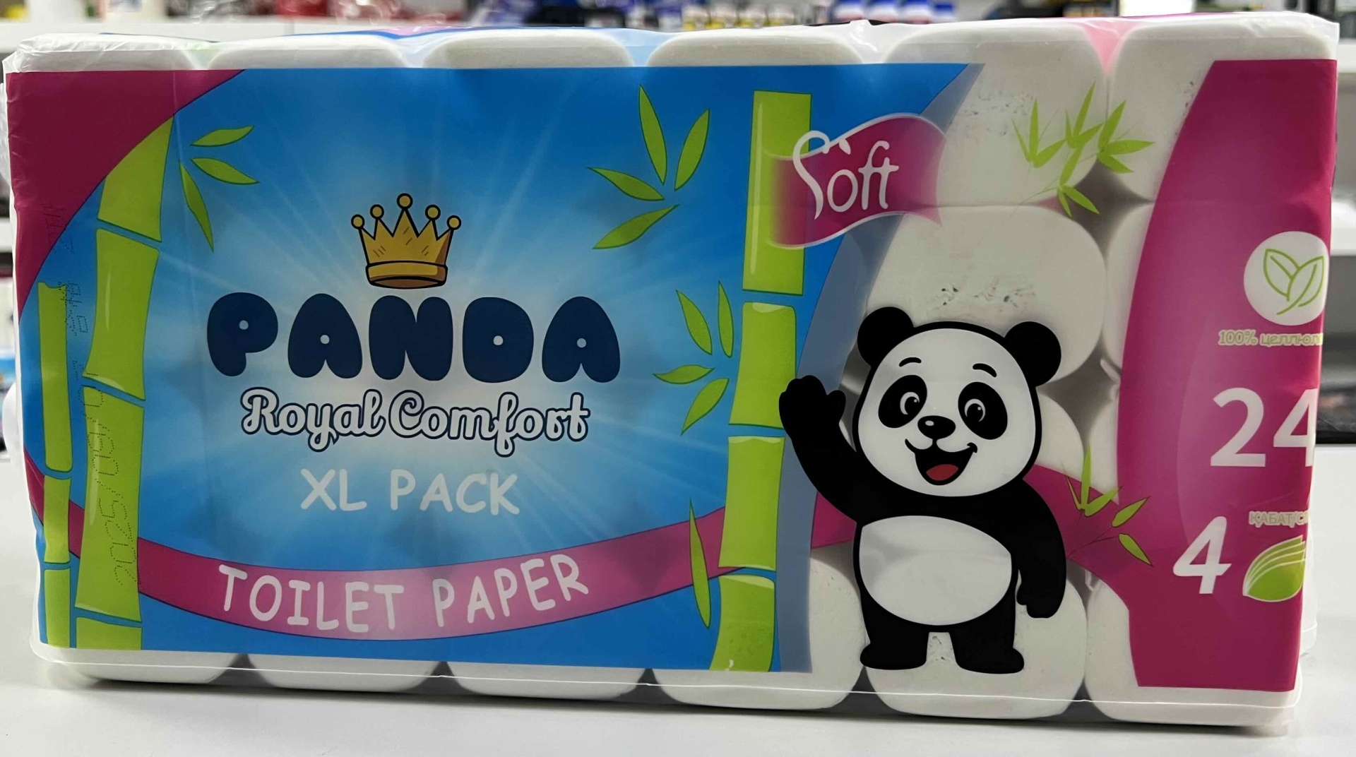 Panda туалетная бумага 4-слойный 24 шт, первичная целлюлоза