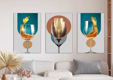 Room Art KZ модульная картина Роскошный винный бокал 140x70 см