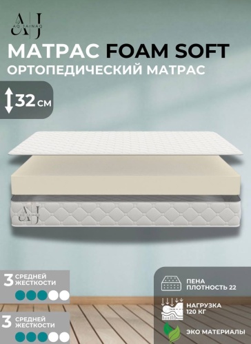 Матрас AQ JAINAQ Foam Soft, 190x190x32 см