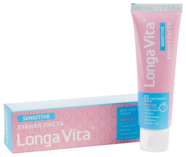Longa Vita зубная паста SENSITIVE для чувствительных зубов, персик 100 мл