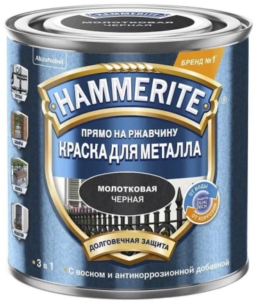 HAMMERITE молотковая для металла 5 л, черный цвет