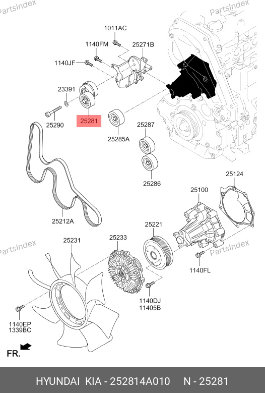 HYUNDAI / KIA ролик 252814A010