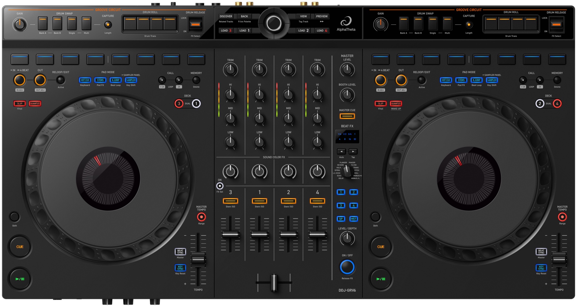 DJ контроллер Pioneer DJ AlphaTheta DDJ-GRV6