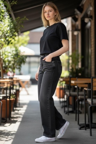 Джинсы багги FASHION черный