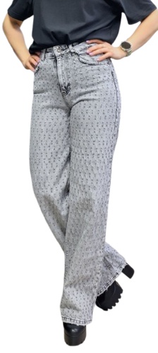 Джинсы трубы i8 Denim серый