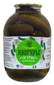 Лукоморье огурцы белорусские маринованные пастеризованные 3000 мл