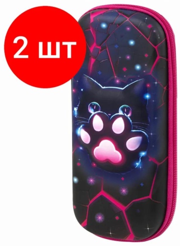 Пенал Brauberg 393334984, застежка молния, черный