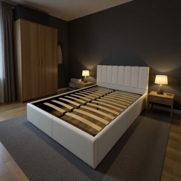 Кровать H&N bed двуспальная, 180x200 см (без матраса, без подъёмного механизма) белый
