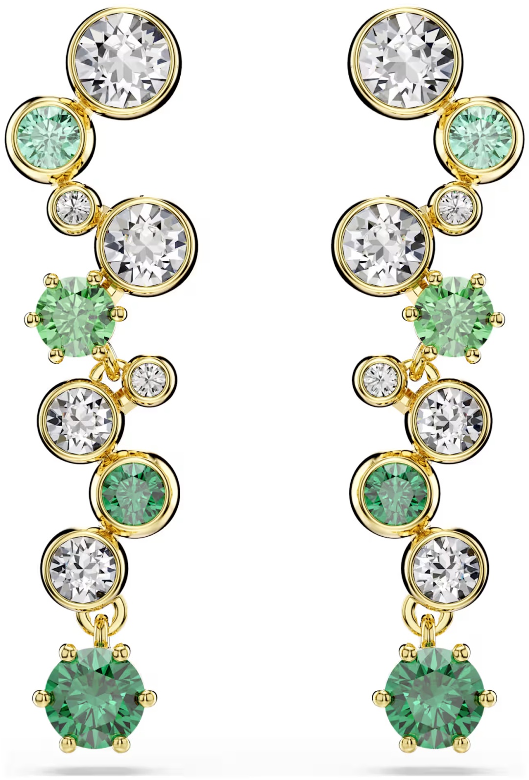 Серьги Swarovski бижутерный сплав, кристаллы Swarovski, цирконий