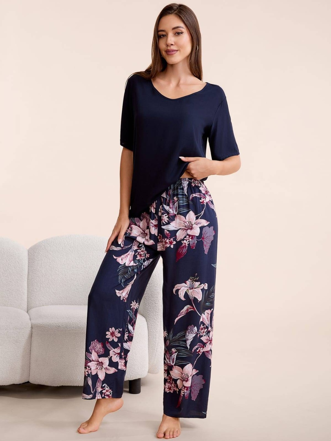Брюки Elle Silk бежевый, графит