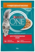 Purina One Purina One кусочки в соусе курица, фасоль 75 г 1 шт