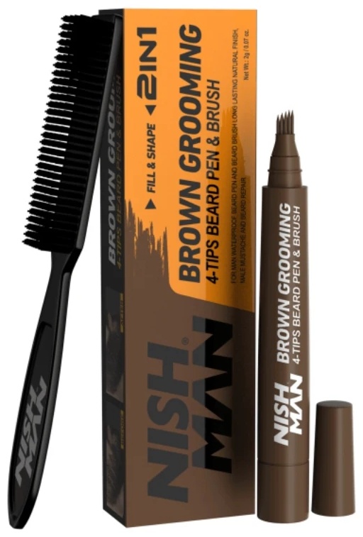 NISHMAN Fill&shape - Brown Grooming набор для бороды и усов 5 мл
