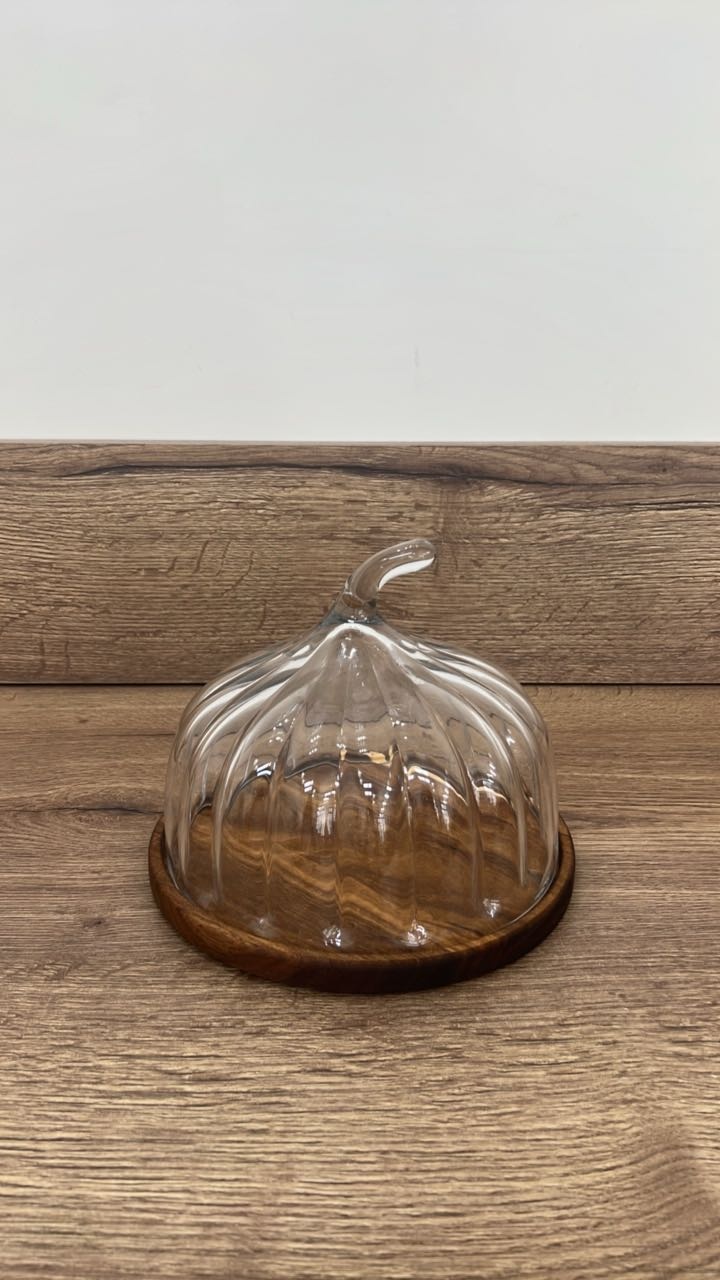 Amelihome хлебница 757644, дерево, стекло