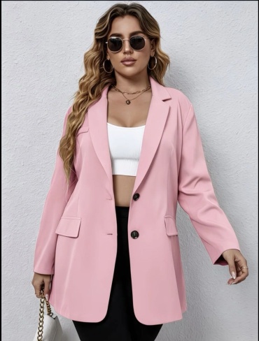 Пиджак свободного кроя ELEN_Shop розовый