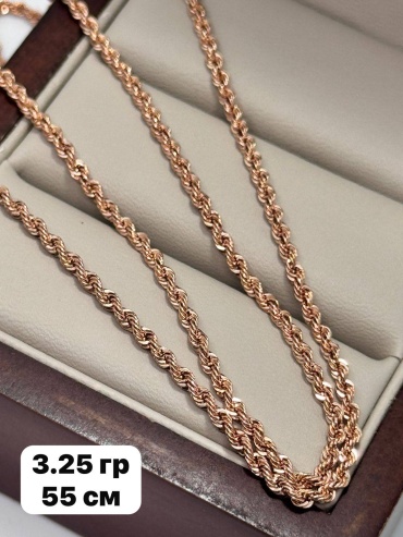DARI GOLD 9996 длина 55 см, вес 3.25 г золото, плетение веревка
