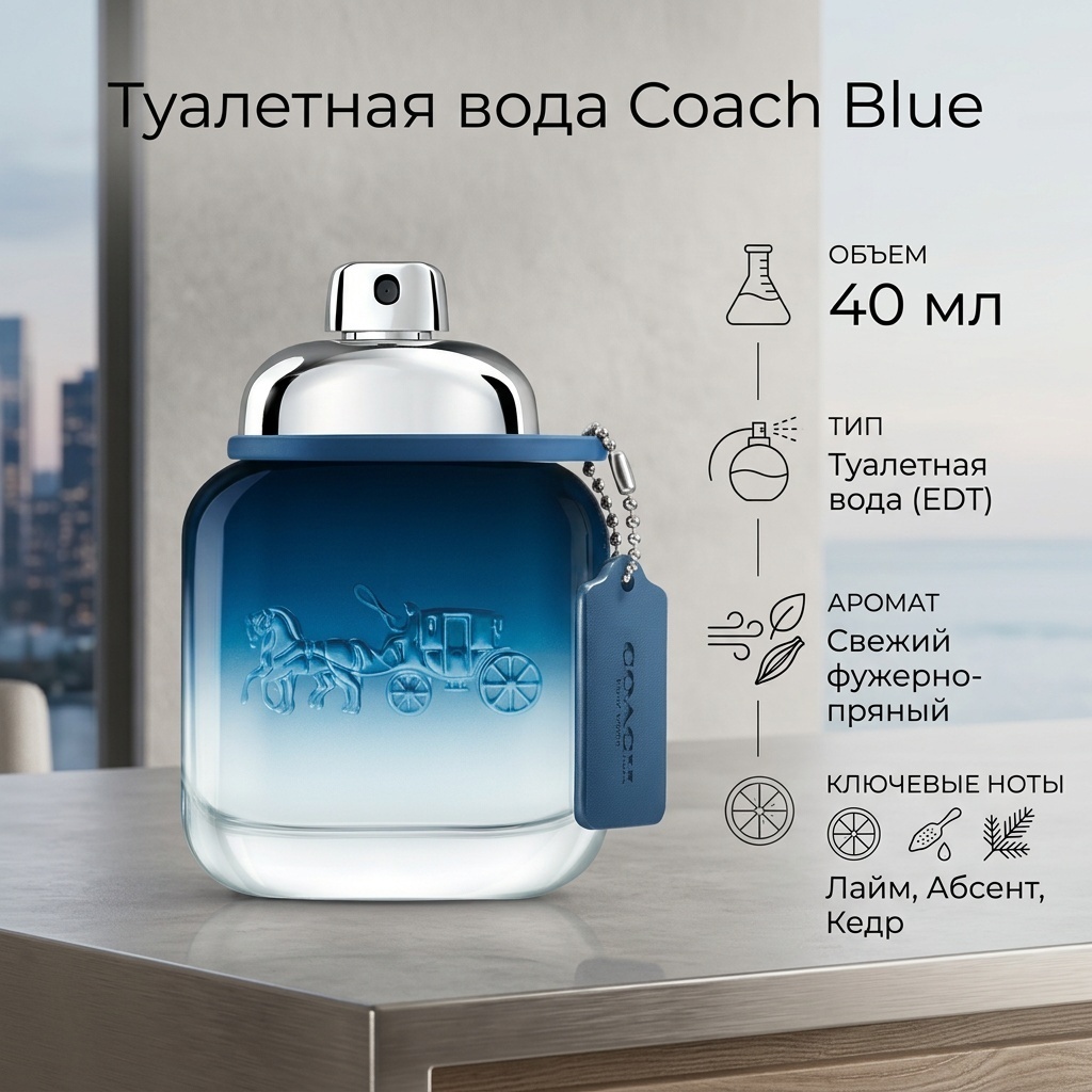 Coach Blue туалетная вода EDT 40 мл, для мужчин