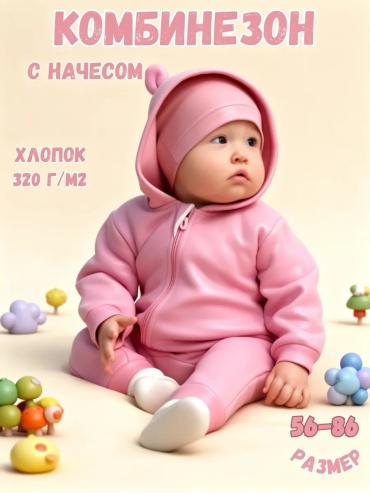 Комбинезон розовый