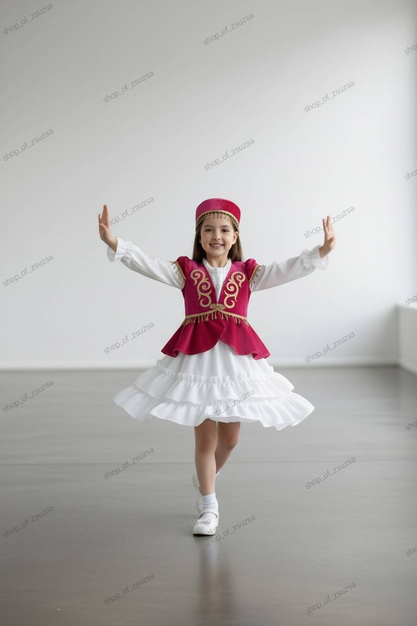 Национальный костюм белый, красный