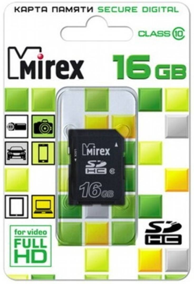 Карта памяти Mirex Secure Digital HC 13611-SD10CD16 16 Гб