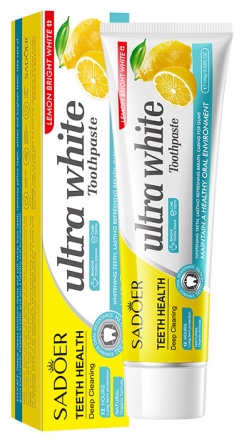 SADOER зубная паста Ultra White Bright Lemon 100 г