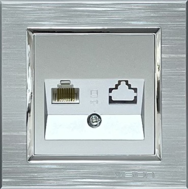 Компьютерная розетка (RJ45) ETO Vision LUX 601-1000-230, серебристый