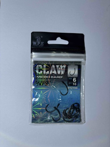 Крючок для рыбалки W.P.E CLAW #6 D12700 одинарный серебристый 10 шт