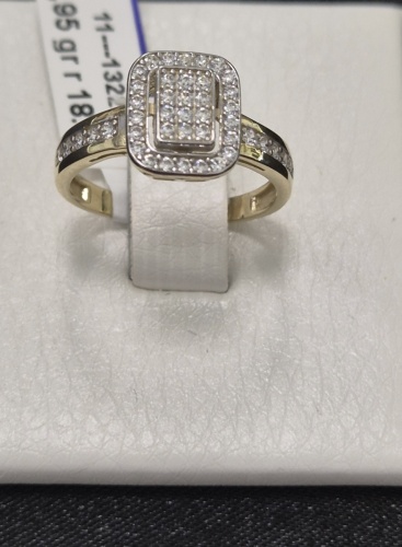 DiamonD Сары алтын.Желтое золото Турция 585 сақина размер 18 вес 2.09 г золото, фианит